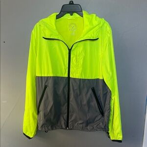 American Eagle men’s small Colorblock neon hooded windbreaker Gorp prep